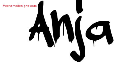 Graffiti Name Tattoo Designs Anja Free Lettering