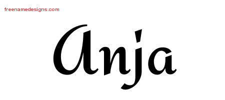 Calligraphic Stylish Name Tattoo Designs Anja Download Free
