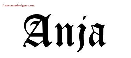 Blackletter Name Tattoo Designs Anja Graphic Download