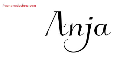 Elegant Name Tattoo Designs Anja Free Graphic