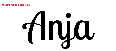 Handwritten Name Tattoo Designs Anja Free Download