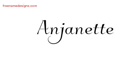 Elegant Name Tattoo Designs Anjanette Free Graphic