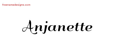 Art Deco Name Tattoo Designs Anjanette Printable