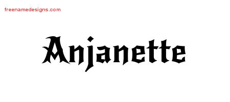Gothic Name Tattoo Designs Anjanette Free Graphic