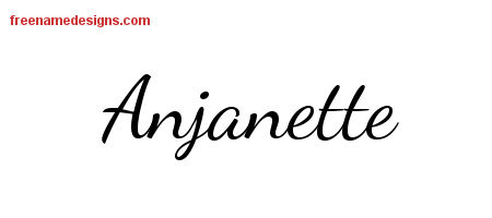 Lively Script Name Tattoo Designs Anjanette Free Printout