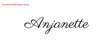 Classic Name Tattoo Designs Anjanette Graphic Download