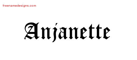 Blackletter Name Tattoo Designs Anjanette Graphic Download