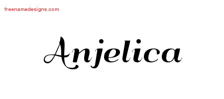 Art Deco Name Tattoo Designs Anjelica Printable