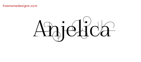 Decorated Name Tattoo Designs Anjelica Free