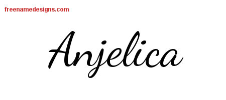 Lively Script Name Tattoo Designs Anjelica Free Printout