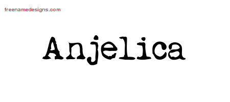 Vintage Writer Name Tattoo Designs Anjelica Free Lettering
