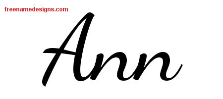 Lively Script Name Tattoo Designs Ann Free Printout