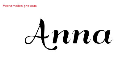 Art Deco Name Tattoo Designs Anna Printable