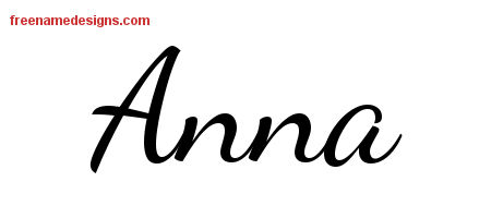 Lively Script Name Tattoo Designs Anna Free Printout