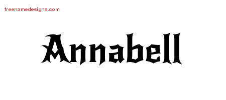 Gothic Name Tattoo Designs Annabell Free Graphic