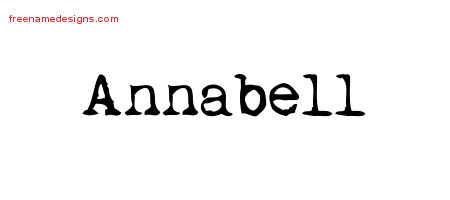 Vintage Writer Name Tattoo Designs Annabell Free Lettering