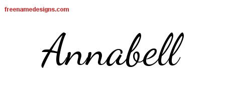 Lively Script Name Tattoo Designs Annabell Free Printout