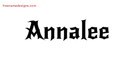 Gothic Name Tattoo Designs Annalee Free Graphic