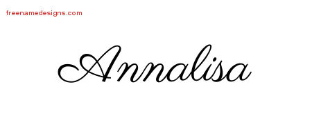Classic Name Tattoo Designs Annalisa Graphic Download