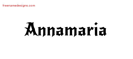 Gothic Name Tattoo Designs Annamaria Free Graphic