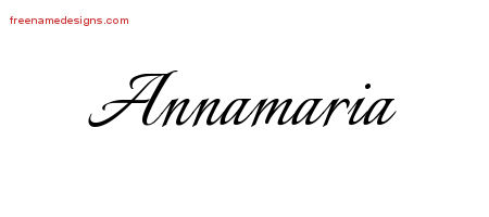 Calligraphic Name Tattoo Designs Annamaria Download Free