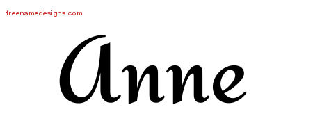 Calligraphic Stylish Name Tattoo Designs Anne Download Free