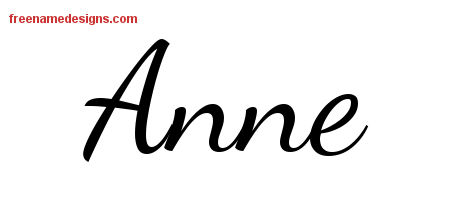 Lively Script Name Tattoo Designs Anne Free Printout