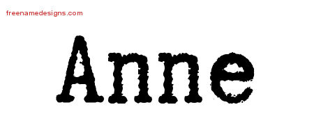 Typewriter Name Tattoo Designs Anne Free Download
