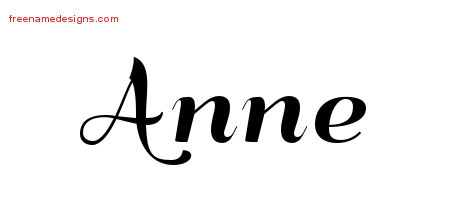 Art Deco Name Tattoo Designs Anne Printable