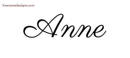 Classic Name Tattoo Designs Anne Graphic Download