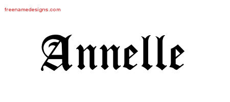 Blackletter Name Tattoo Designs Annelle Graphic Download
