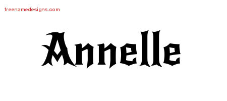 Gothic Name Tattoo Designs Annelle Free Graphic