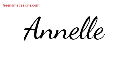 Lively Script Name Tattoo Designs Annelle Free Printout