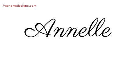 Classic Name Tattoo Designs Annelle Graphic Download