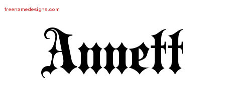 Old English Name Tattoo Designs Annett Free