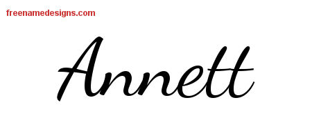 Lively Script Name Tattoo Designs Annett Free Printout