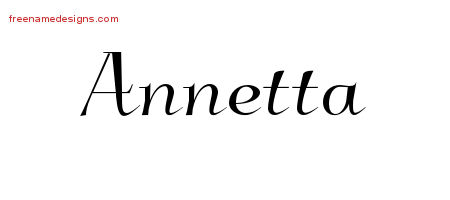 Elegant Name Tattoo Designs Annetta Free Graphic