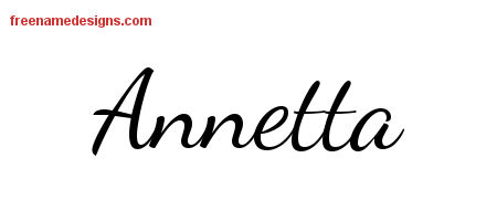 Lively Script Name Tattoo Designs Annetta Free Printout