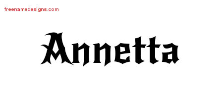 Gothic Name Tattoo Designs Annetta Free Graphic