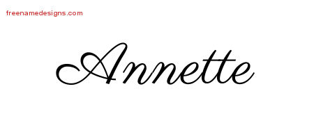Classic Name Tattoo Designs Annette Graphic Download