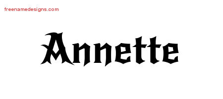 Gothic Name Tattoo Designs Annette Free Graphic