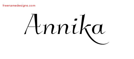 Elegant Name Tattoo Designs Annika Free Graphic