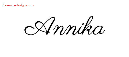 Classic Name Tattoo Designs Annika Graphic Download