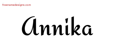 Calligraphic Stylish Name Tattoo Designs Annika Download Free