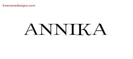 Flourishes Name Tattoo Designs Annika Printable
