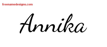 Lively Script Name Tattoo Designs Annika Free Printout