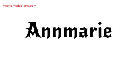 Gothic Name Tattoo Designs Annmarie Free Graphic