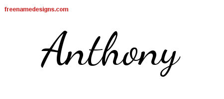 Lively Script Name Tattoo Designs Anthony Free Printout