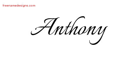 Calligraphic Name Tattoo Designs Anthony Free Graphic