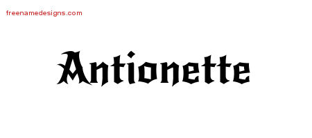Gothic Name Tattoo Designs Antionette Free Graphic